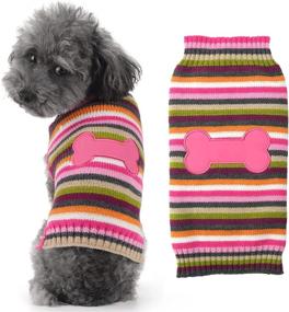 img 4 attached to 🐾 HRTTSY Pet Clothes - Cute Pink Bone Jumper Knitwear for Fall/Winter - Warm Dog Turtleneck Sweater - Puppy Pullover Vest Coat Costume - Ideal for Small/Medium Dogs & Cats - Pink, Size Large