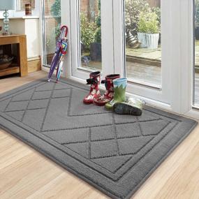 img 4 attached to Color G Non-Slip Absorbent Indoor Door Mat - Low-Profile Entry Rug For Your Home'S Entryway (20"X32", Silver Grey)