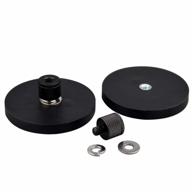 2 pack 55lb neodymium rubber coated magnetic mount with 1/4" & 3/8" female thread, scratch-free base for camera, led lighting, tools logo