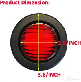 img 2 attached to 🚛 High-Performance SUN 5x Trailer Lights: Sealed 2.5" Round Side Marker Lights with 13 LEDs and Grommet – Red Truck Trailer Clearance Lights Kits