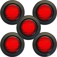 🚛 high-performance sun 5x trailer lights: sealed 2.5" round side marker lights with 13 leds and grommet – red truck trailer clearance lights kits логотип