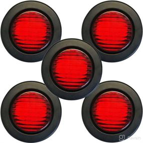 img 4 attached to 🚛 High-Performance SUN 5x Trailer Lights: Sealed 2.5" Round Side Marker Lights with 13 LEDs and Grommet – Red Truck Trailer Clearance Lights Kits