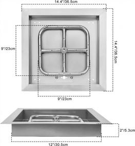 img 2 attached to Stainless Steel 12-Inch Square Drop-In Fire Pit Pan With 9-Inch Burner