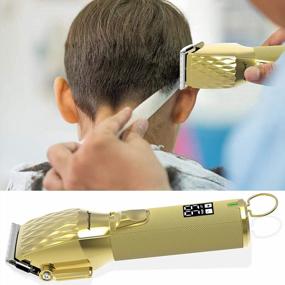 img 4 attached to Polished Gold AmeriLuck Cordless Professional Hair Clippers Kit: Digital Battery Status Display & USB Rechargeable, 300Min Long Duration.