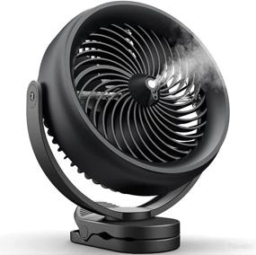 img 4 attached to 💦 High-Capacity 10000mAh Battery-Operated Misting Fan with Clip, 8-Inch Portable Mist Clip Fan, 200ml Water Tank, Detachable Rechargeable Battery, Up to 48 Hours of Continuous Runtime