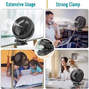 img 1 attached to 💦 High-Capacity 10000mAh Battery-Operated Misting Fan with Clip, 8-Inch Portable Mist Clip Fan, 200ml Water Tank, Detachable Rechargeable Battery, Up to 48 Hours of Continuous Runtime