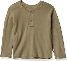 img 4 attached to 👶 HonestBaby Organic Cotton Rib Henley Long Sleeve Baby Shirt