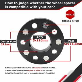 img 2 attached to Richeer 4PCS 5X110 To 5X114.3 Wheel Adapters For Catera Cobalt HHR G6 L Series Vehicle On CSX ILX MDX RDX TSX TLX HR-V Civic Wheel, 1 Inch 5X4.5 Wheel On 5X110 Vehicles With 12X1.5 Studs & 65.1Mm