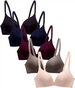 img 4 attached to Pack Of 5,Women Comfort No Wire Bras Seamless No Show Bra Pack