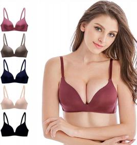 img 3 attached to Pack Of 5,Women Comfort No Wire Bras Seamless No Show Bra Pack