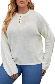 img 4 attached to Stylish & Comfortable Plus Size Sweater For Women - DEARCASE 2022 Long Sleeve Knit Pullover