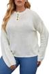 stylish & comfortable plus size sweater for women - dearcase 2022 long sleeve knit pullover logo