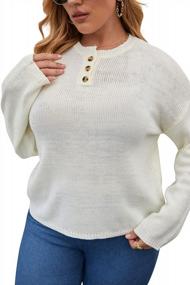 img 2 attached to Stylish & Comfortable Plus Size Sweater For Women - DEARCASE 2022 Long Sleeve Knit Pullover