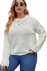 img 1 attached to Stylish & Comfortable Plus Size Sweater For Women - DEARCASE 2022 Long Sleeve Knit Pullover