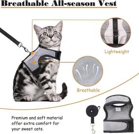 img 3 attached to 🐾 VKPETFR Soft Cat Harness and Leash: Escape Proof Adjustable Vest Harness for Easy Walking and Control, Breathable Safety Jacket