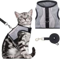 🐾 vkpetfr soft cat harness and leash: escape proof adjustable vest harness for easy walking and control, breathable safety jacket logo