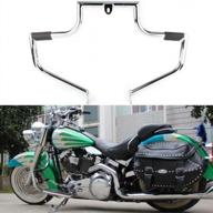 harley davidson flstc softail heritage classic 2000-2017 motorcycle engine guard highway crash bar protection silver logo