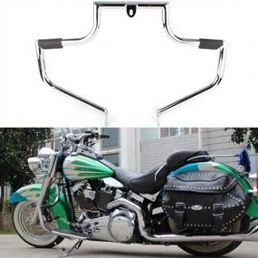 img 4 attached to Harley Davidson FLSTC Softail Heritage Classic 2000-2017 Motorcycle Engine Guard Highway Crash Bar Protection Silver