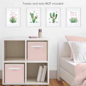 img 2 attached to 🌸 Sweet Jojo Designs Pink and Green Boho Wall Art Prints for Baby, Nursery, and Kids - Watercolor Cactus Floral Collection