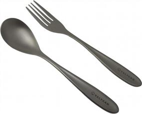 img 3 attached to Valtcan 8-Inch Titanium Flatware: Durable Kitchen And Travel Fork And Spoon Set For Long Dinners