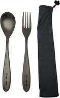 valtcan 8-inch titanium flatware: durable kitchen and travel fork and spoon set for long dinners logo