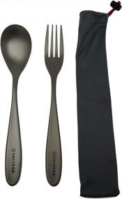 img 4 attached to Valtcan 8-Inch Titanium Flatware: Durable Kitchen And Travel Fork And Spoon Set For Long Dinners