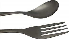 img 1 attached to Valtcan 8-Inch Titanium Flatware: Durable Kitchen And Travel Fork And Spoon Set For Long Dinners