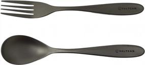 img 2 attached to Valtcan 8-Inch Titanium Flatware: Durable Kitchen And Travel Fork And Spoon Set For Long Dinners