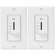 enerlites 3 speed decora in wall ceiling fan control, slide switch, 120vac, 2.5a, single-pole, neutral wire not required, 17000-f3-w2p, white, 2 pack logo