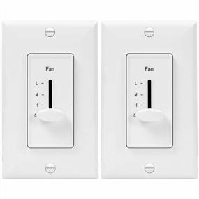 img 4 attached to ENERLITES 3 Speed Decora In Wall Ceiling Fan Control, Slide Switch, 120VAC, 2.5A, Single-Pole, Neutral Wire NOT Required, 17000-F3-W2P, White, 2 Pack
