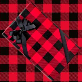 img 4 attached to 🎁 Eye-catching Red and Black Buffalo Plaid Holiday Gift Wrap: Ideal for Fathers Day, Men's Birthdays & Christmas | 12ft Folded Paper with Labels