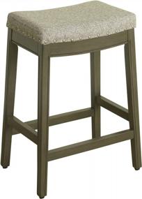 img 4 attached to Upgrade Your Home Decor With Stylish Gray Tweed Nailhead Trim Counter Stools (24 Inch)