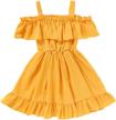 ayiyo baby girl one-piece dresses toddler infant girl ruffled lace solid color sundress age 1-6 logo