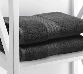 img 1 attached to Experience Luxury And Comfort With GLAMBURG'S 4-Pack Bath Towel Set - 100% Combed Cotton, Super Absorbent, And Ultra-Soft - Charcoal Grey