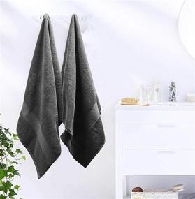 img 2 attached to Experience Luxury And Comfort With GLAMBURG'S 4-Pack Bath Towel Set - 100% Combed Cotton, Super Absorbent, And Ultra-Soft - Charcoal Grey