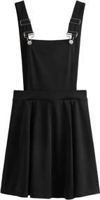 img 4 attached to Romwe Adjustable Pleated Overall Pinafore Women's Clothing at Jumpsuits, Rompers & Overalls