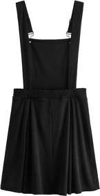 img 3 attached to Romwe Adjustable Pleated Overall Pinafore Women's Clothing at Jumpsuits, Rompers & Overalls