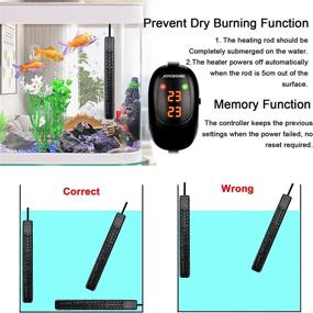 img 3 attached to 🐠 JOYOHOME Aquarium Heater: 300W/500W Thermostat Fish Tank Heater with Dual LED Temp Controller for Marine and Freshwater Tanks