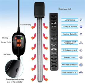 img 1 attached to 🐠 JOYOHOME Aquarium Heater: 300W/500W Thermostat Fish Tank Heater with Dual LED Temp Controller for Marine and Freshwater Tanks