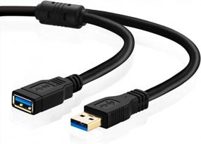 img 2 attached to 15-футовый USB-удлинительный кабель 3.0 от ShineKee - высокоскоростной удлинитель кабеля типа A мужской - A женский для PlayStation, Xbox, USB Flash Drive, Card Reader, Hard Drive, Keyboard, Printer и Scanner.