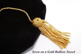 img 2 attached to Unisex Doctoral Graduation Tam With Gold Bullion Tassel - Adjustable 6-Sided Black Cap