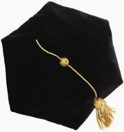 unisex doctoral graduation tam with gold bullion tassel - adjustable 6-sided black cap logo