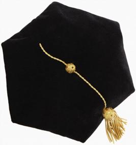 img 4 attached to Unisex Doctoral Graduation Tam With Gold Bullion Tassel - Adjustable 6-Sided Black Cap
