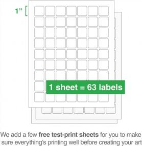 img 3 attached to ChromaLabel 1 X 1 Inch Printable Labels, Compatible With Laser And Inkjet Printers, 1575 Stickers Per Pack, 25 Sheets, White