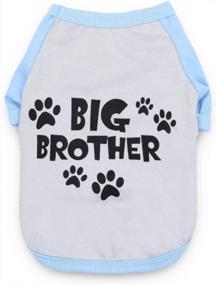 img 4 attached to DroolingDog Big Brother T-Shirt: Stylish Puppy Clothes For Small Dogs, Medium Grey
