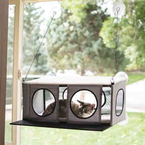 img 4 attached to 🐱 K&H PET PRODUCTS EZ Mount Townhouse & Penthouse Cat Tree: The Ultimate Kitty Tower with Window Perch Cat Furniture