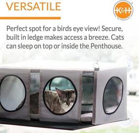 img 3 attached to 🐱 K&H PET PRODUCTS EZ Mount Townhouse & Penthouse Cat Tree: The Ultimate Kitty Tower with Window Perch Cat Furniture