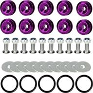 🔧 universal purple quick release fastener kit for car bumpers, trunks, fenders, and hatch lids - effective aluminum bumper clips logo