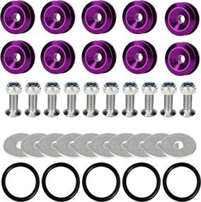 img 4 attached to 🔧 Universal Purple Quick Release Fastener Kit for Car Bumpers, Trunks, Fenders, and Hatch Lids - Effective Aluminum Bumper Clips