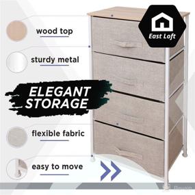 img 3 attached to 🌳 Natural Solid Wood Top 4-Drawer Dresser Organizer - Ideal for Closet, Nursery, Bathroom, Laundry or Bedroom Storage - High-Quality Fabric Drawers with Sturdy Steel Frame